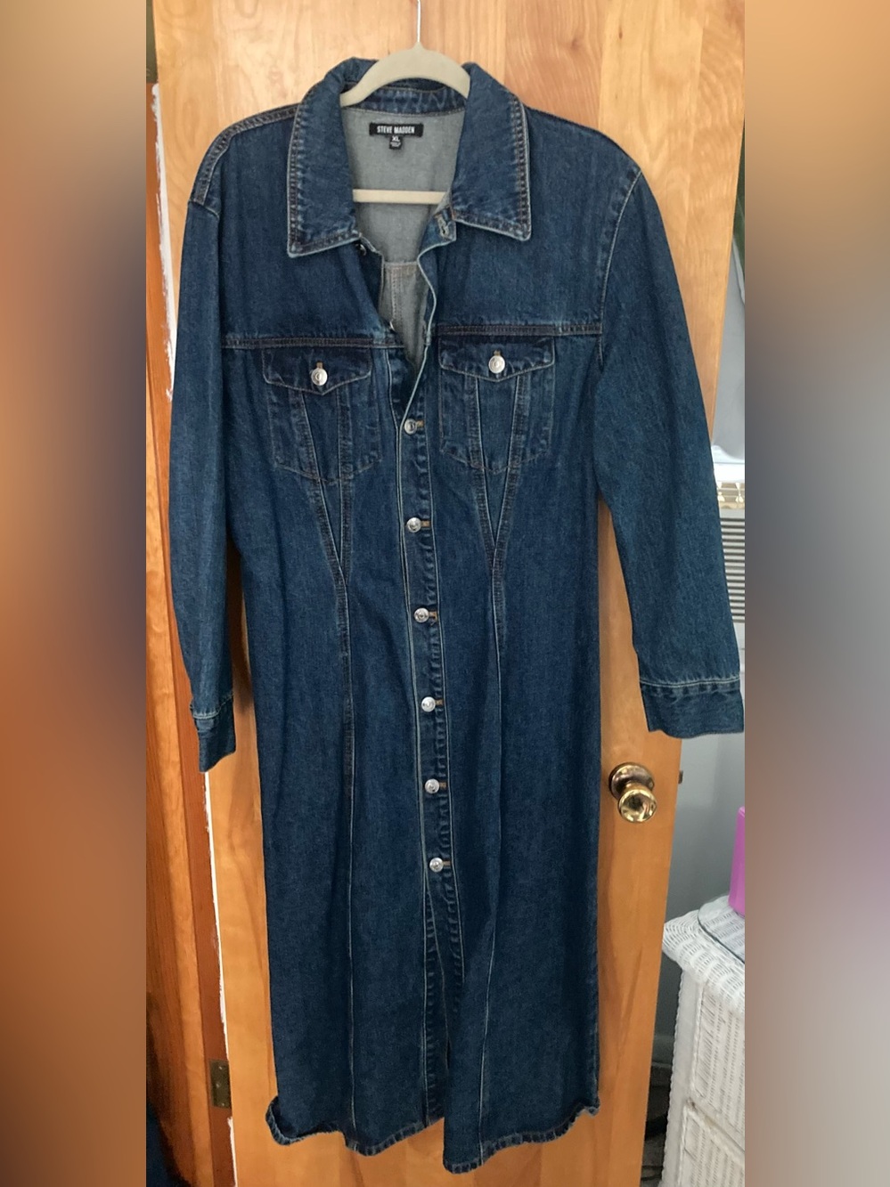 Steve Madden Long Denim Shirt Dress